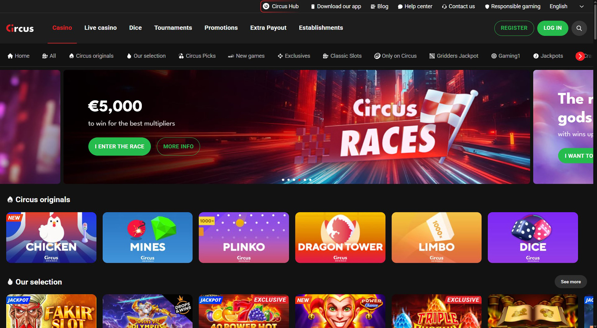2. Circus Casino- Snelle online casinotoegang
